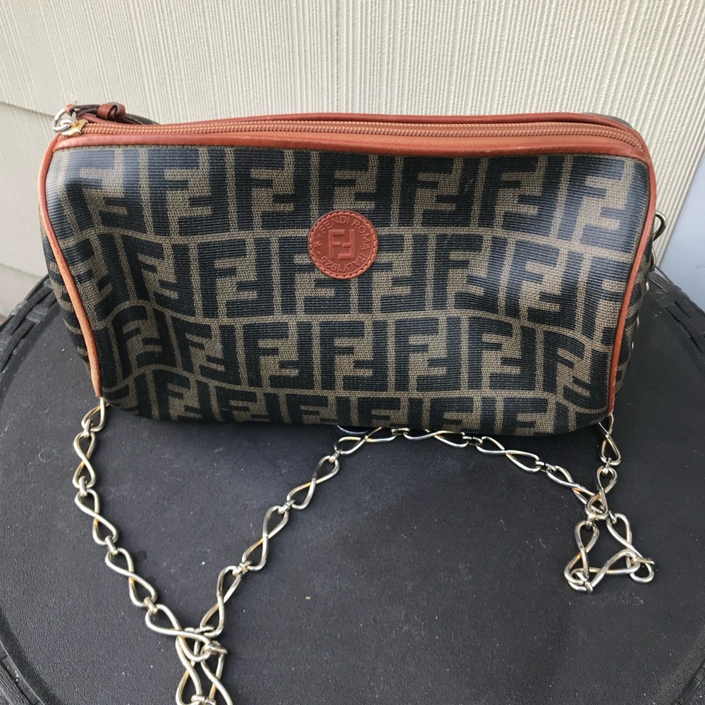 Fendi Vintage Bag /CB log Bag Coated Canvas Medium Zucca Rome Italy